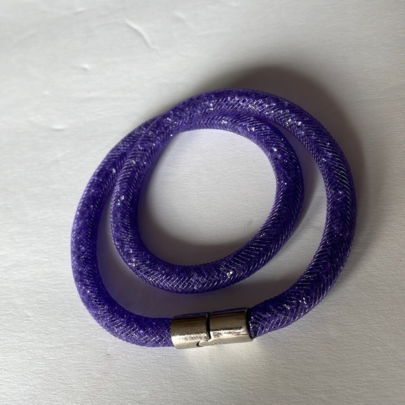 SWAROVSKI stardust purple crystal wrap bracelet /  choker LIKE NEW - Picture 2 of 9